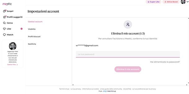 Come cancellare un account