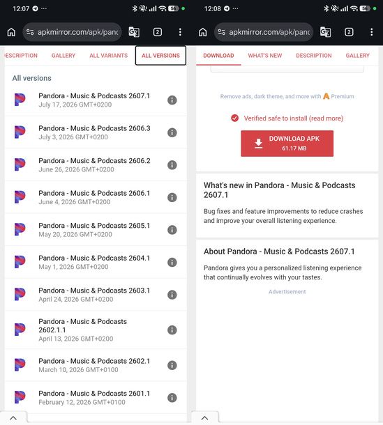 Scaricare APK da APKMirror Android