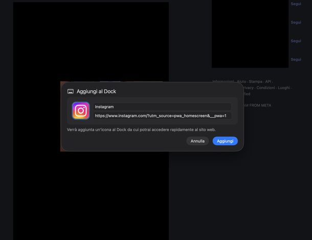 Creare una Webapp di Instagram su Mac