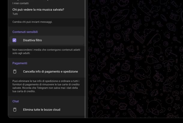 Togliere blocco contenuti sensibili su Telegram