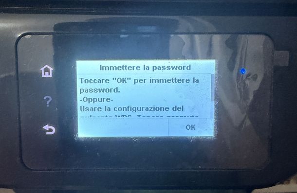 Immettere password WiFi stampante HP