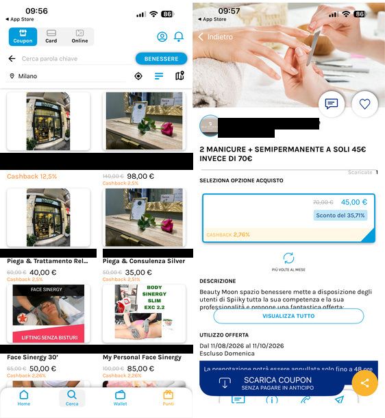 Scaricare un coupon su Spiiky iOS