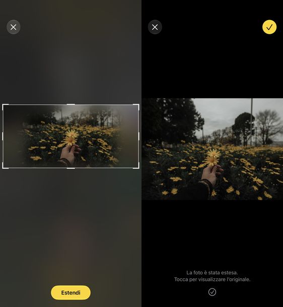 Estendere uno sfondo con Apple Intelligence iPhone