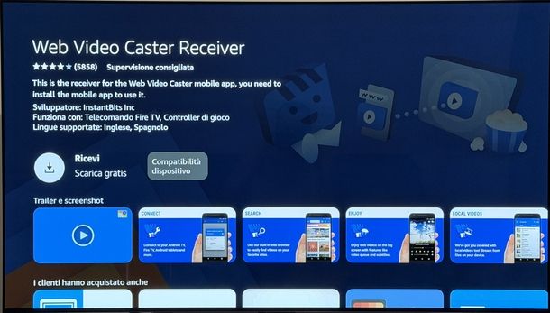 Installare Web Video Caster Receiver Fire TV Stick