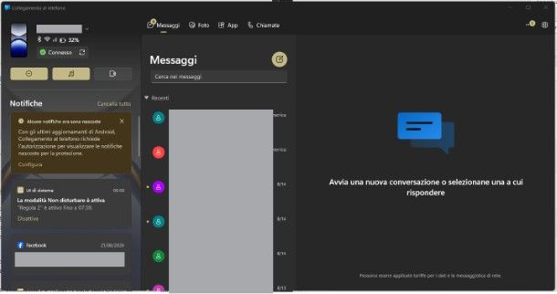 Collegamento al telefono