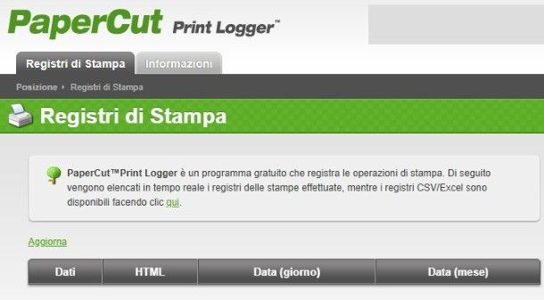 PaperCut Print Logger
