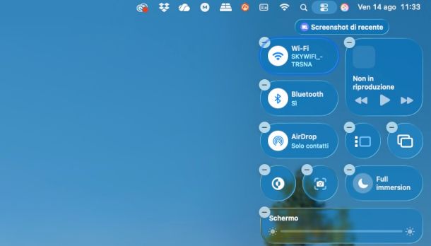 pulsante duplicazione schermo con AirPlay su macOS