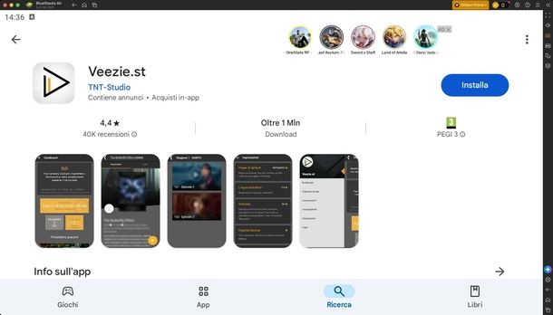 Installare Veezie BlueStacks macOS