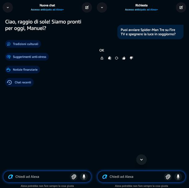 esempio di utilizzo Alexa