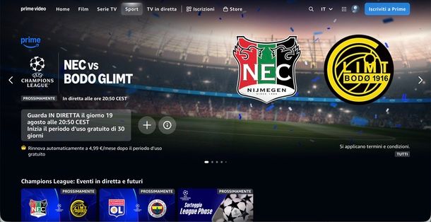 Prime Video calcio