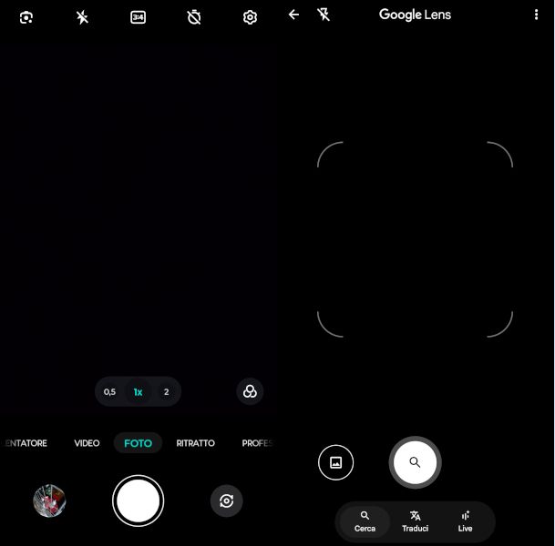 schermate Android per accesso a Google Lens