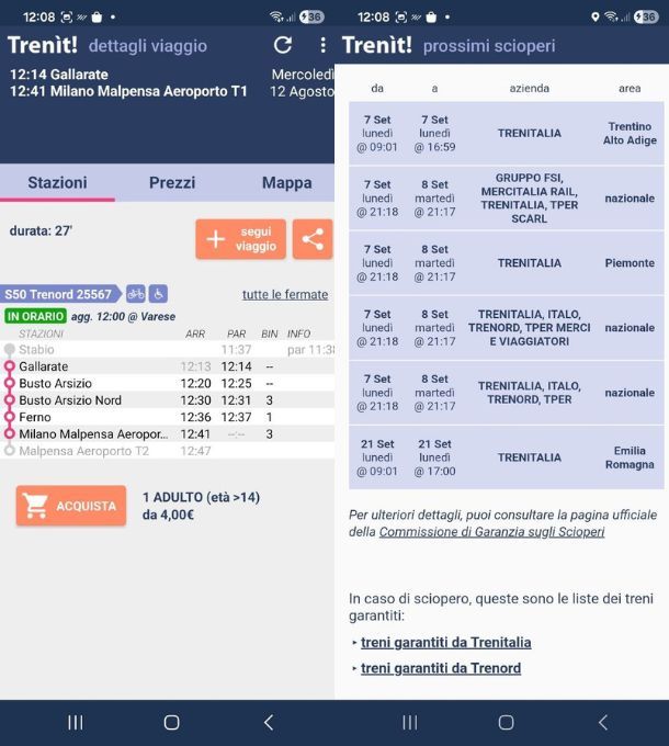 Come vedere i treni cancellati