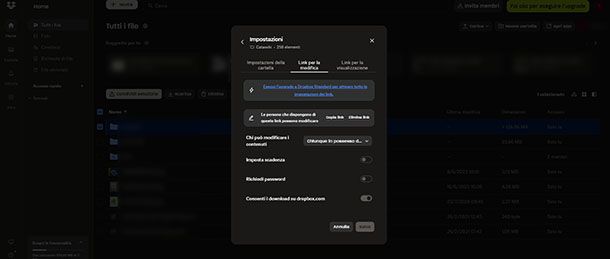 Dropbox condivisione