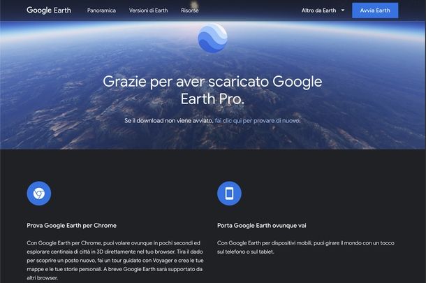 Scaricare Google Earth Pro