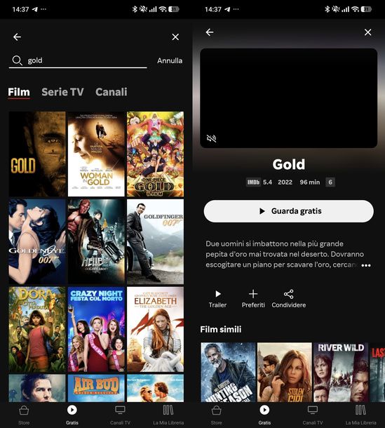 Cercare un film su Rakuten TV Android