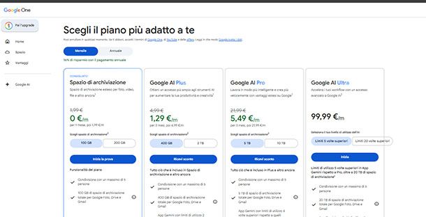 Google One sito