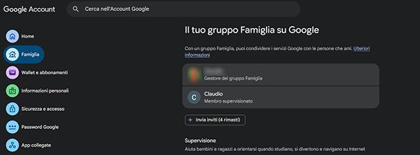 Gruppo Famiglia su Google