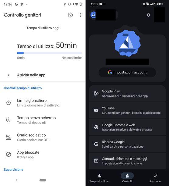 Allentare i controlli Family Link al minimo Android