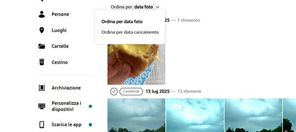 Ordina foto da PC