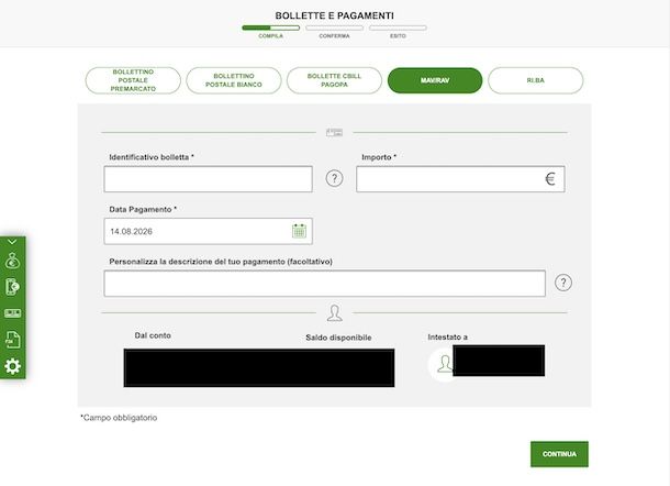 Compilare il modulo MAV RAV Intesa Sanpaolo PC