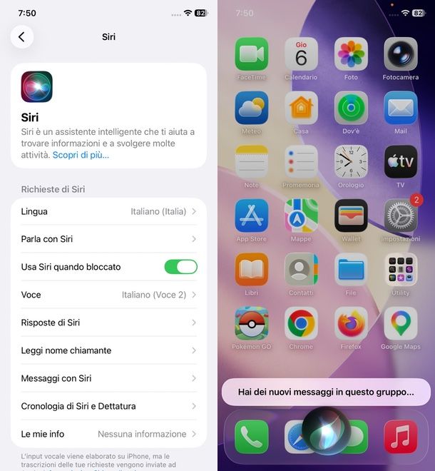 Siri legge messaggi WhatsApp