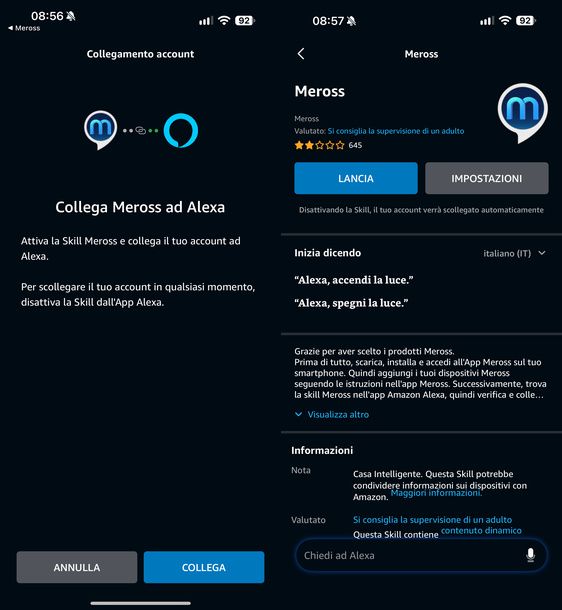 Attivare una skill app Alexa