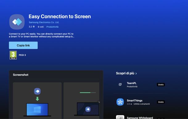 App Easy Connection to Screen nello store