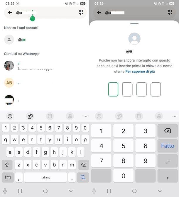 nome utente whatsapp
