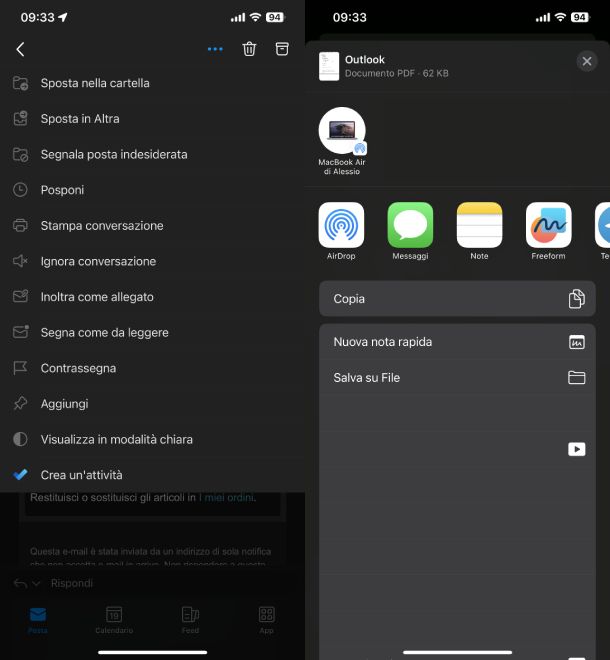 stampare email outlook