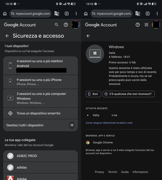 Disconnettere Gmail da un computer a distanza Android