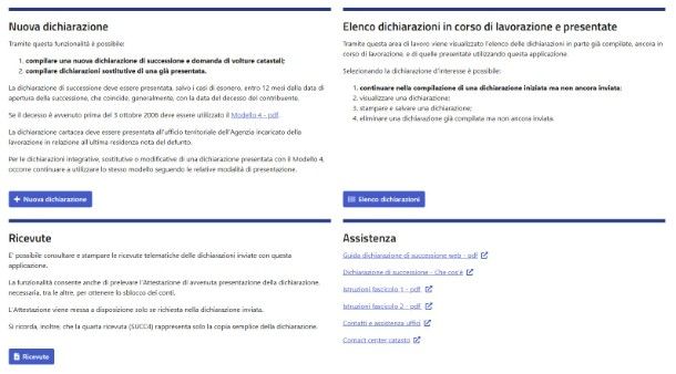 Richiesta dichiarazione successione Agenzia delle Entrate