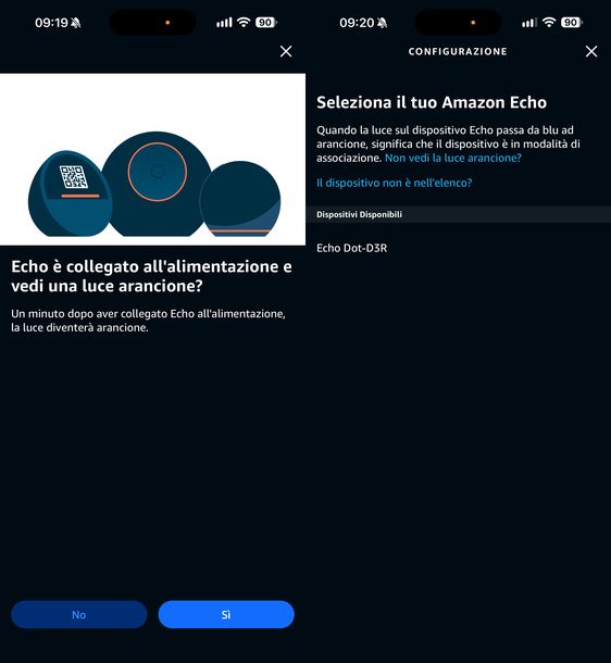 Configurare Amazon Echo app Alexa