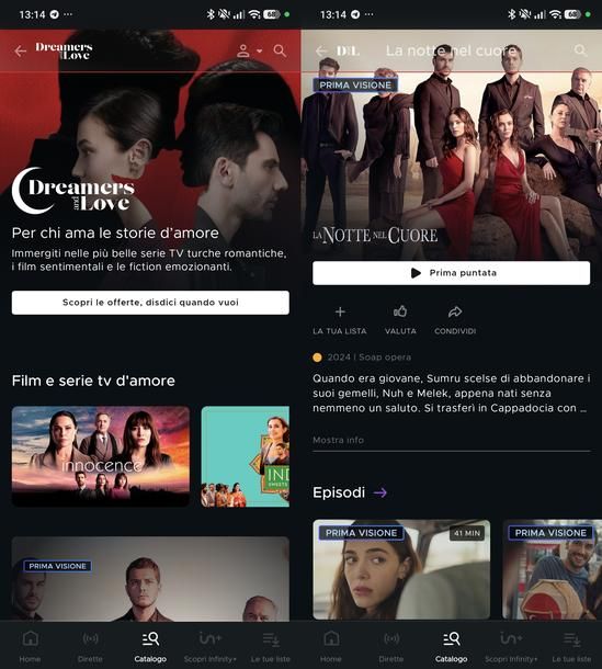 Guardare serie TV turche Mediaset Infinity Android