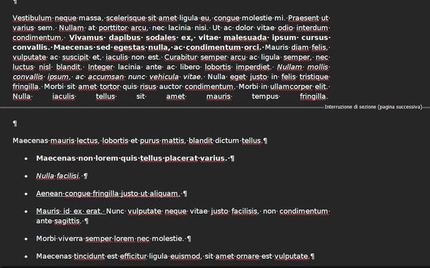 Visualizzare interruzione di sezione Word Windows