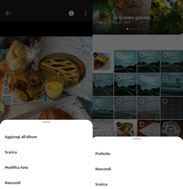 Scaricare foto da Amazon Photos da app