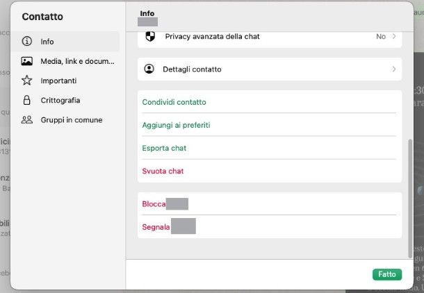 Esportazione chat WhatsApp