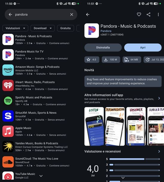Cercare e installare app Aurora Store Android