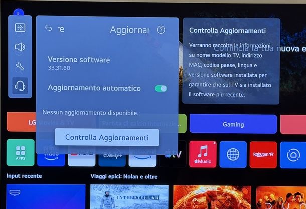 Aggiornare sistema operativo Smart TV LG