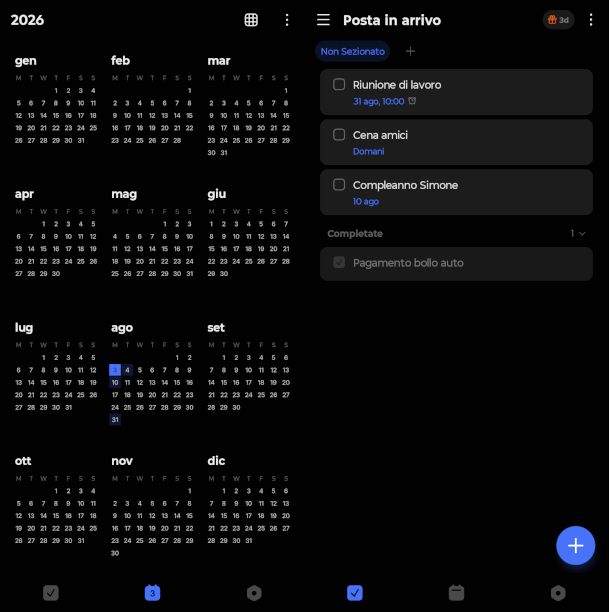 schermate app TickTick