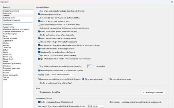 Attivare anteprima PDF Adobe Acrobat Windows
