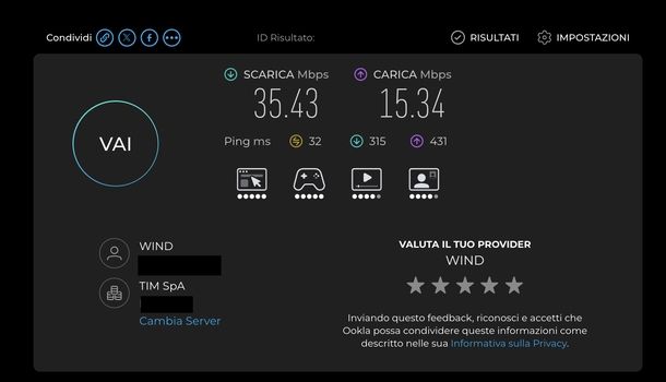 Controllare velocita connessione Speedtest PC