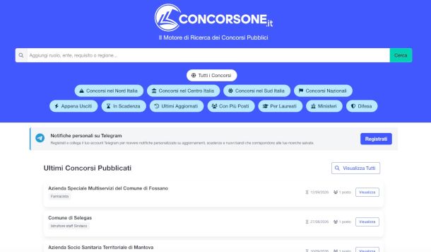 pagina sito Concorsone