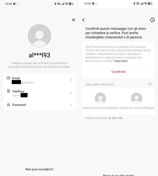 Recuperare account TikTok Smartphone