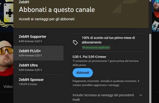 abbonarsi a un canale youtube