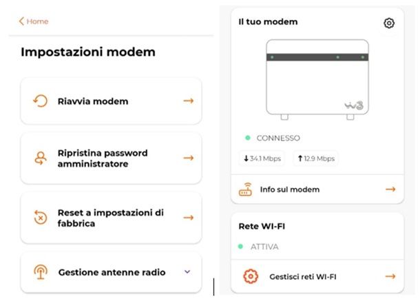 Gestire rete WiFi app WINDTRE