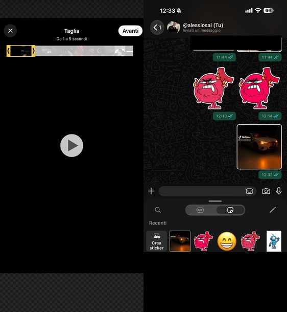 Creare sticker animato TikTok WhatsApp iPhone
