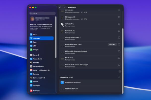 Collegare auricolare Bluetooth a macOS