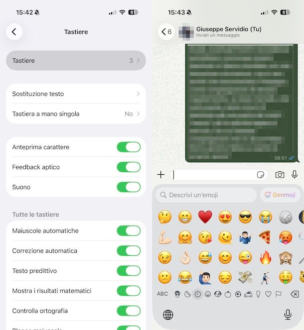 Come attivare emoji tastiera iPhone