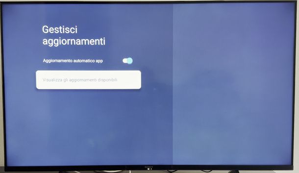Attivare aggiornamento automatico app Smart TV Sony