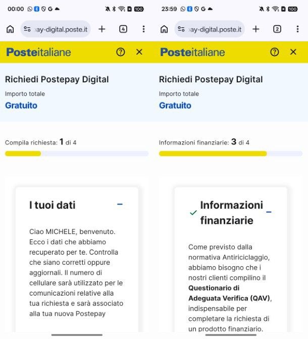 Richiesta Postepay